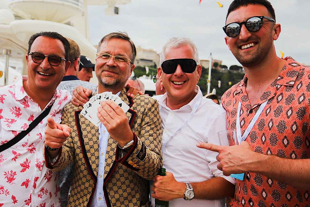 Well-dressed guests at a celebration in Monaco