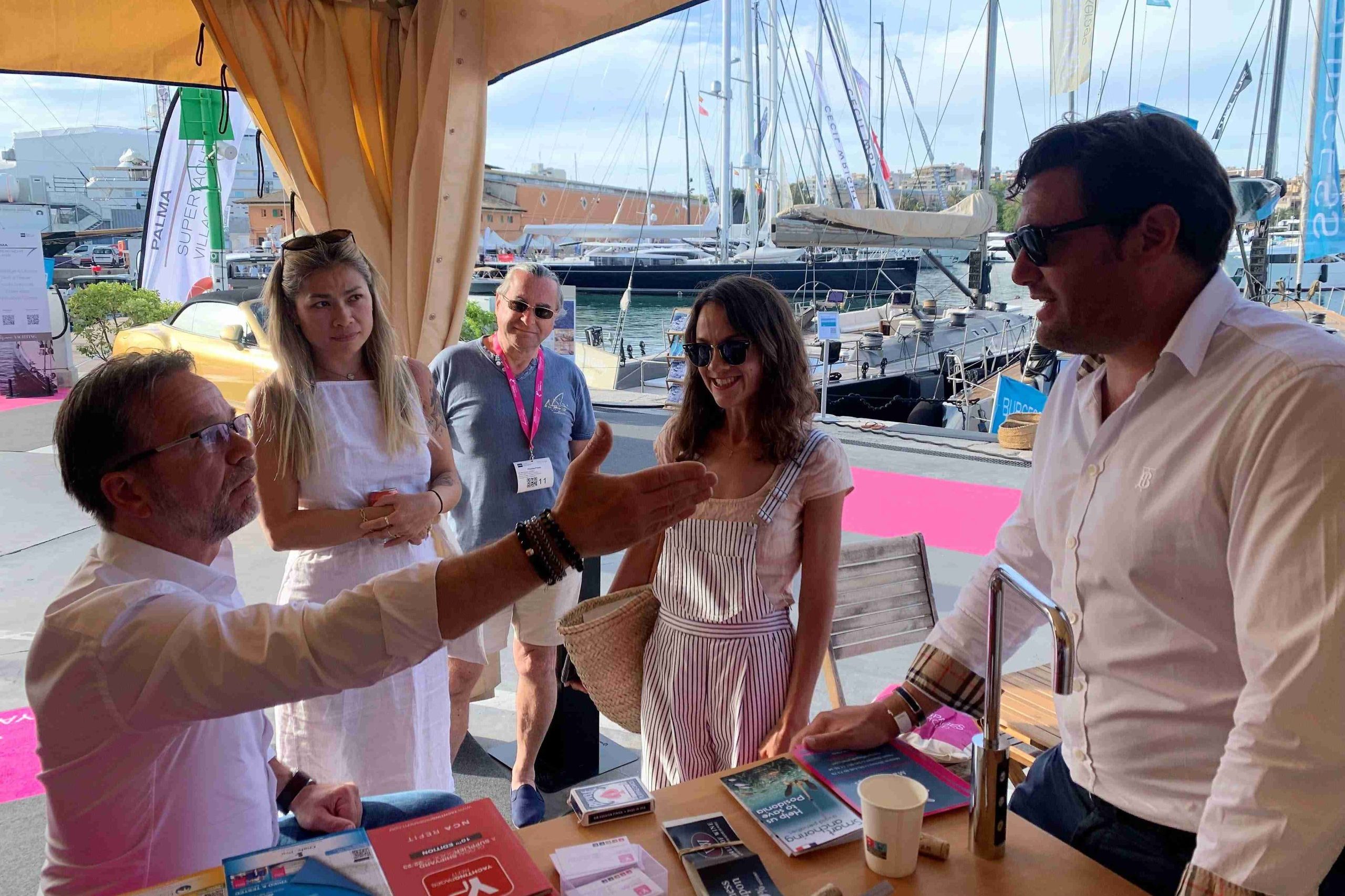 Richard Stooker entertaining guests in Cannes